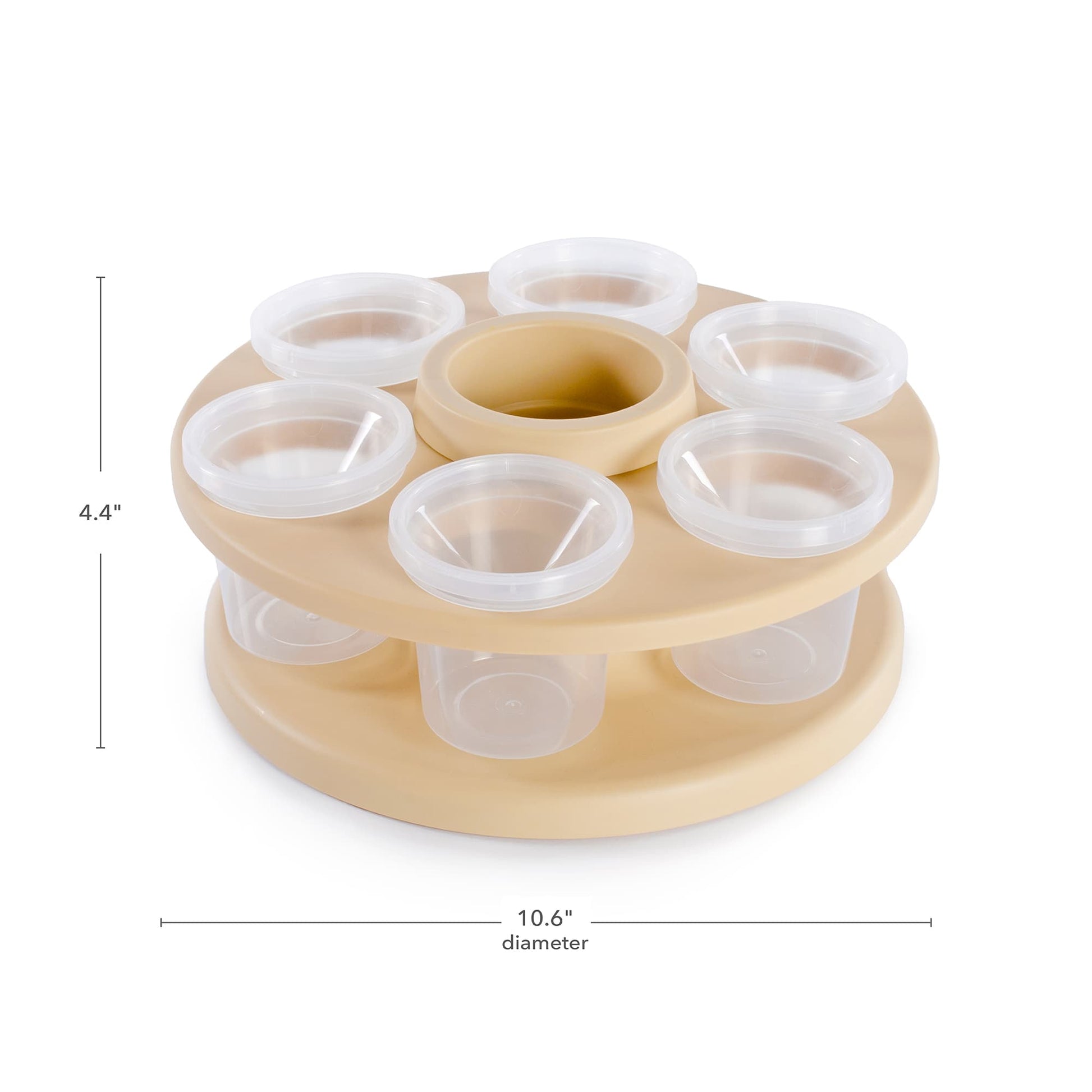 Cup Spinner - Tan with Six Clear Cups