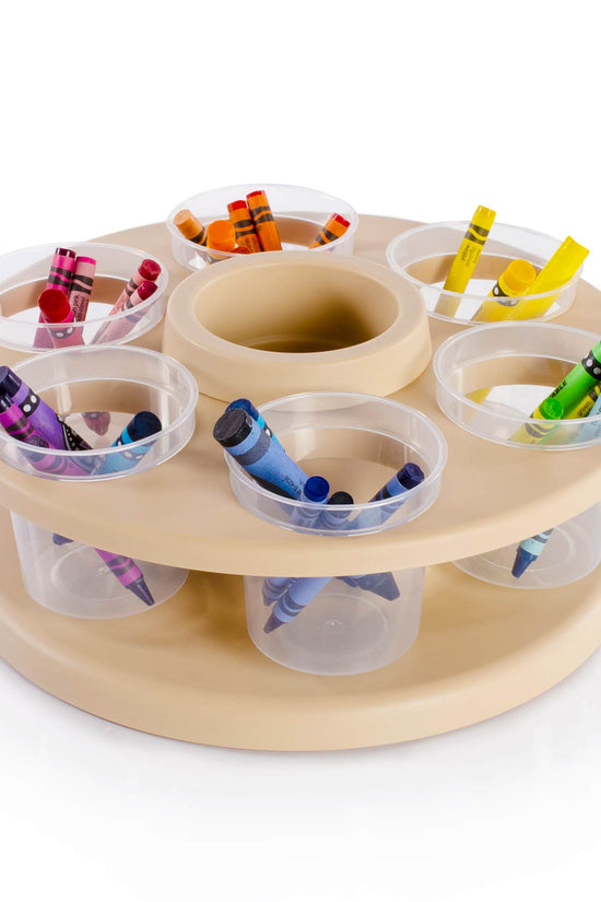 Cup Spinner - Tan with Six Clear Cups