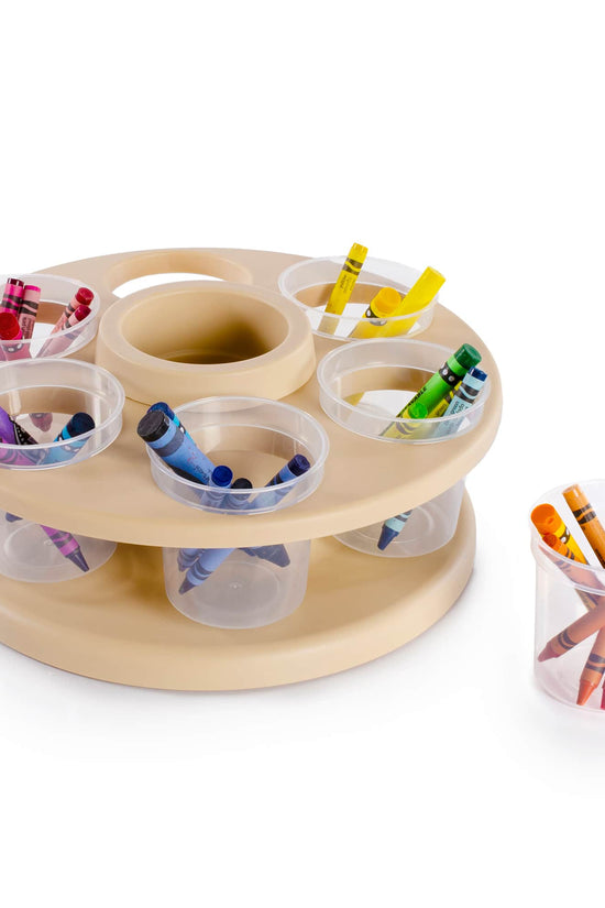 Cup Spinner - Tan with Six Clear Cups