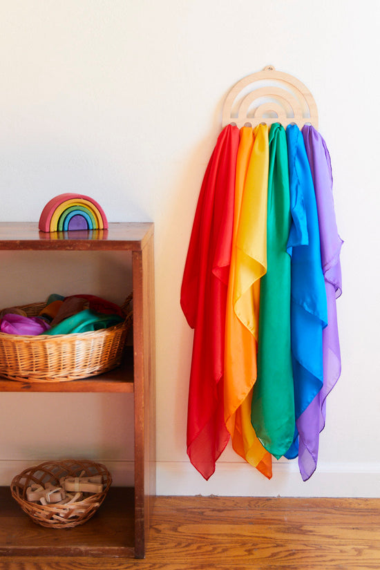 Sarah's Silks Rainbow Playsilk Display