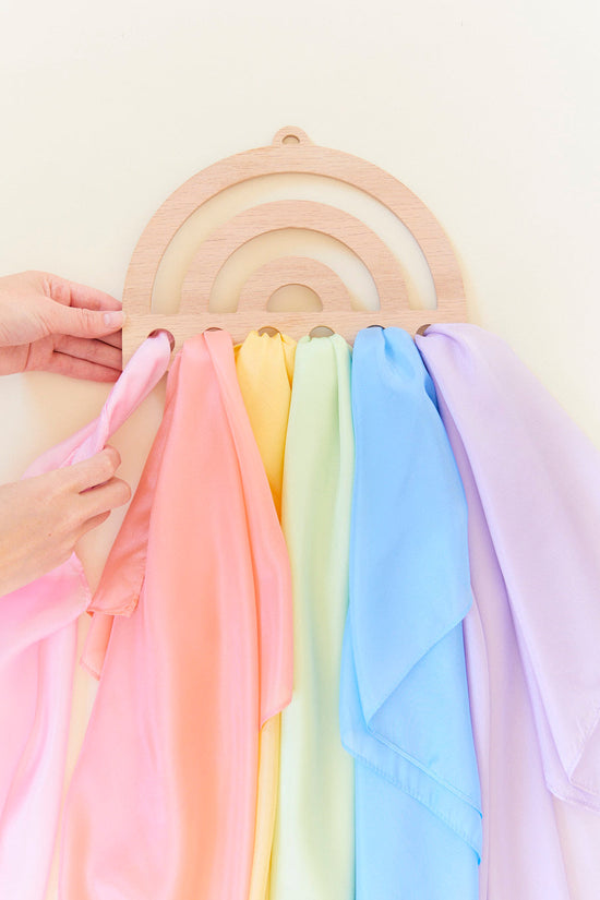 Sarah's Silks Rainbow Playsilk Display
