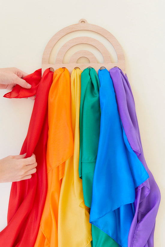Sarah's Silks Rainbow Playsilk Display