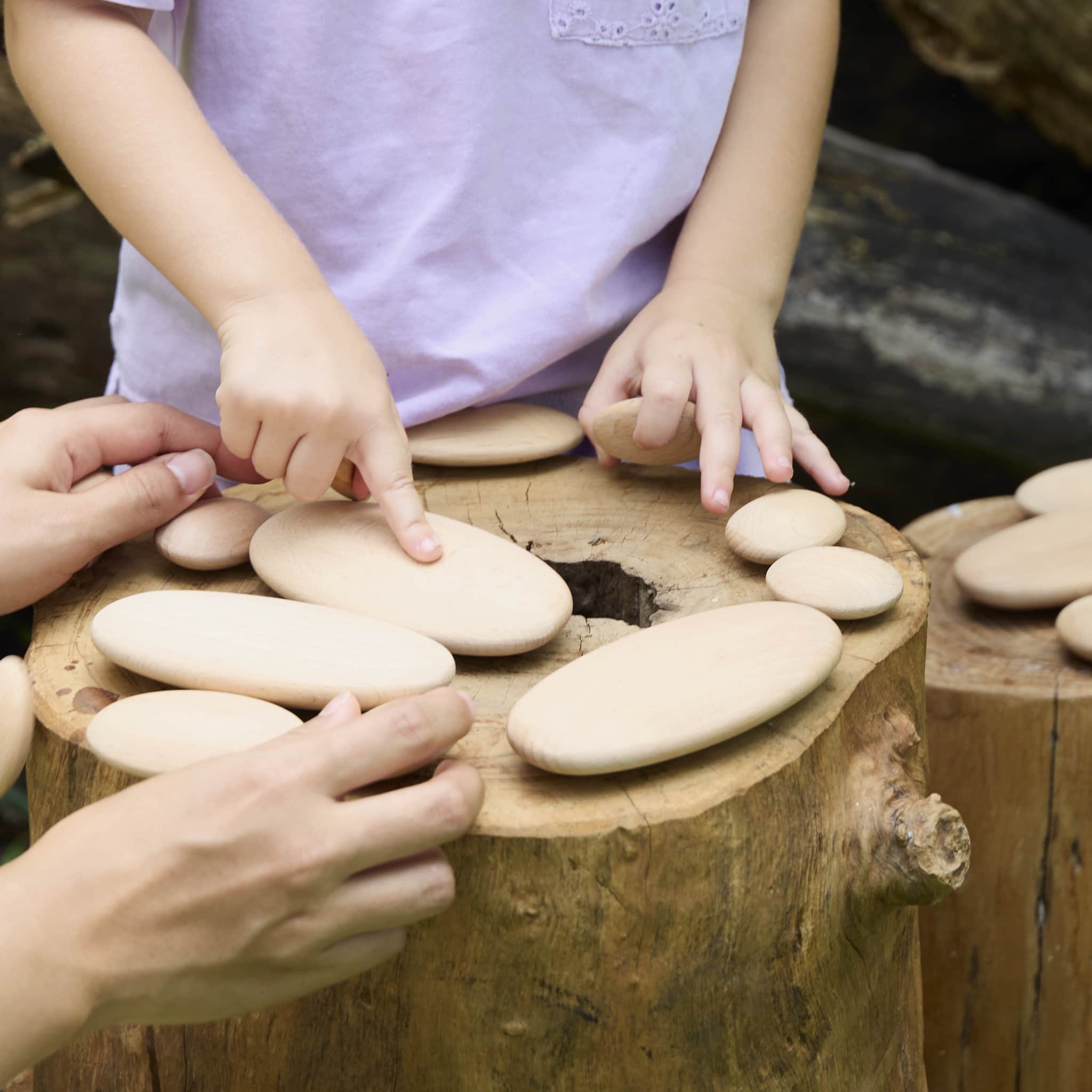 Wood Stackers - River Stones
