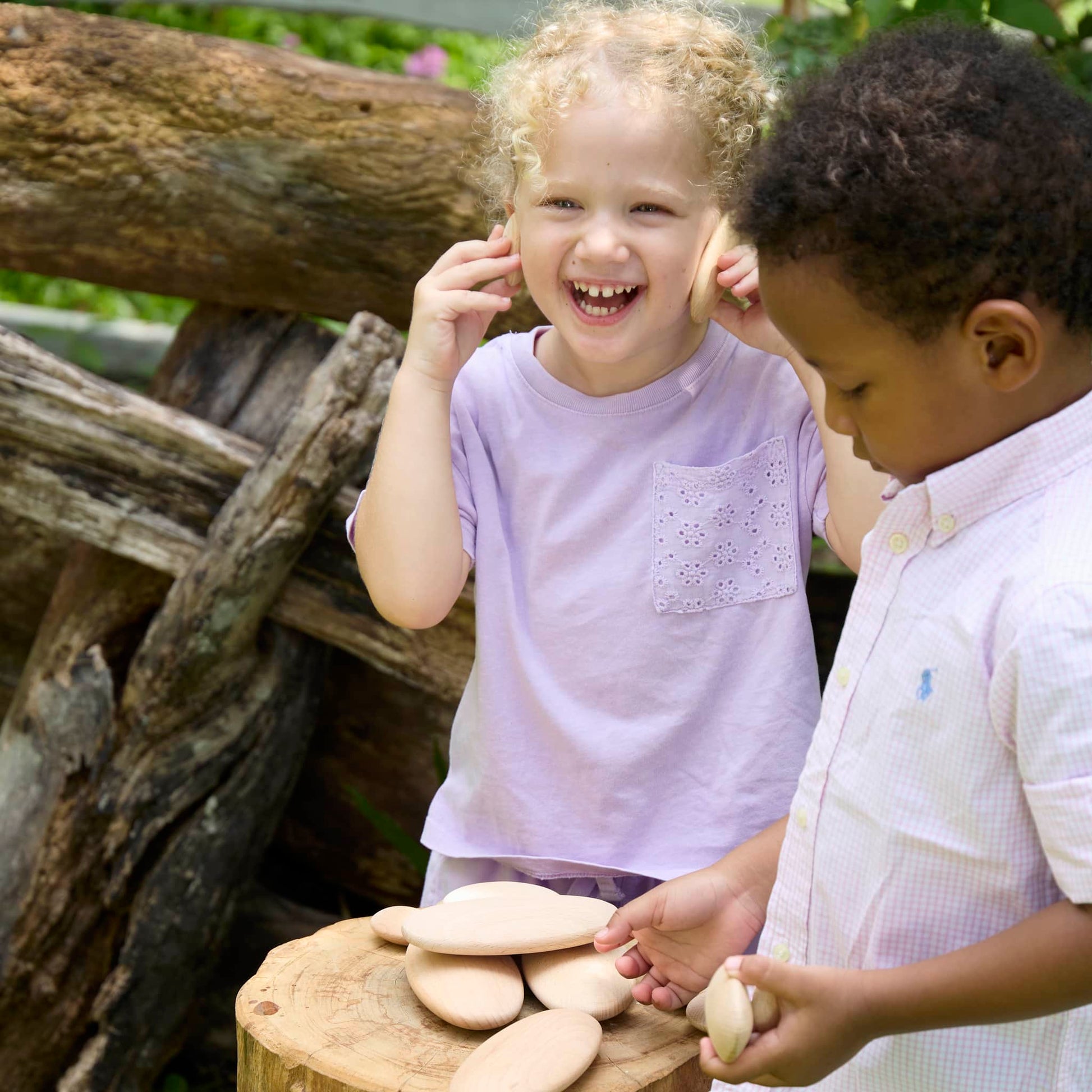 Wood Stackers - River Stones