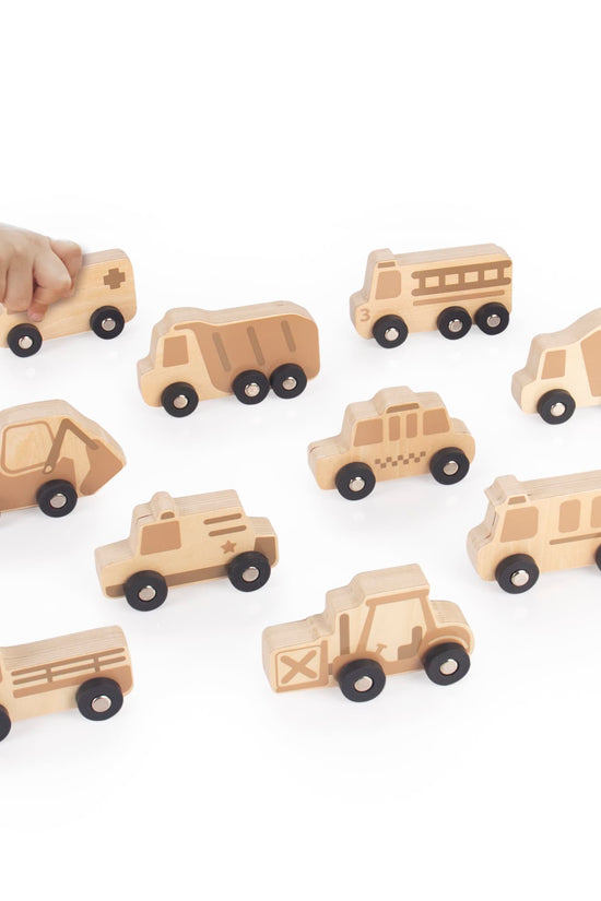 Mini Wooden Trucks - Set of 10